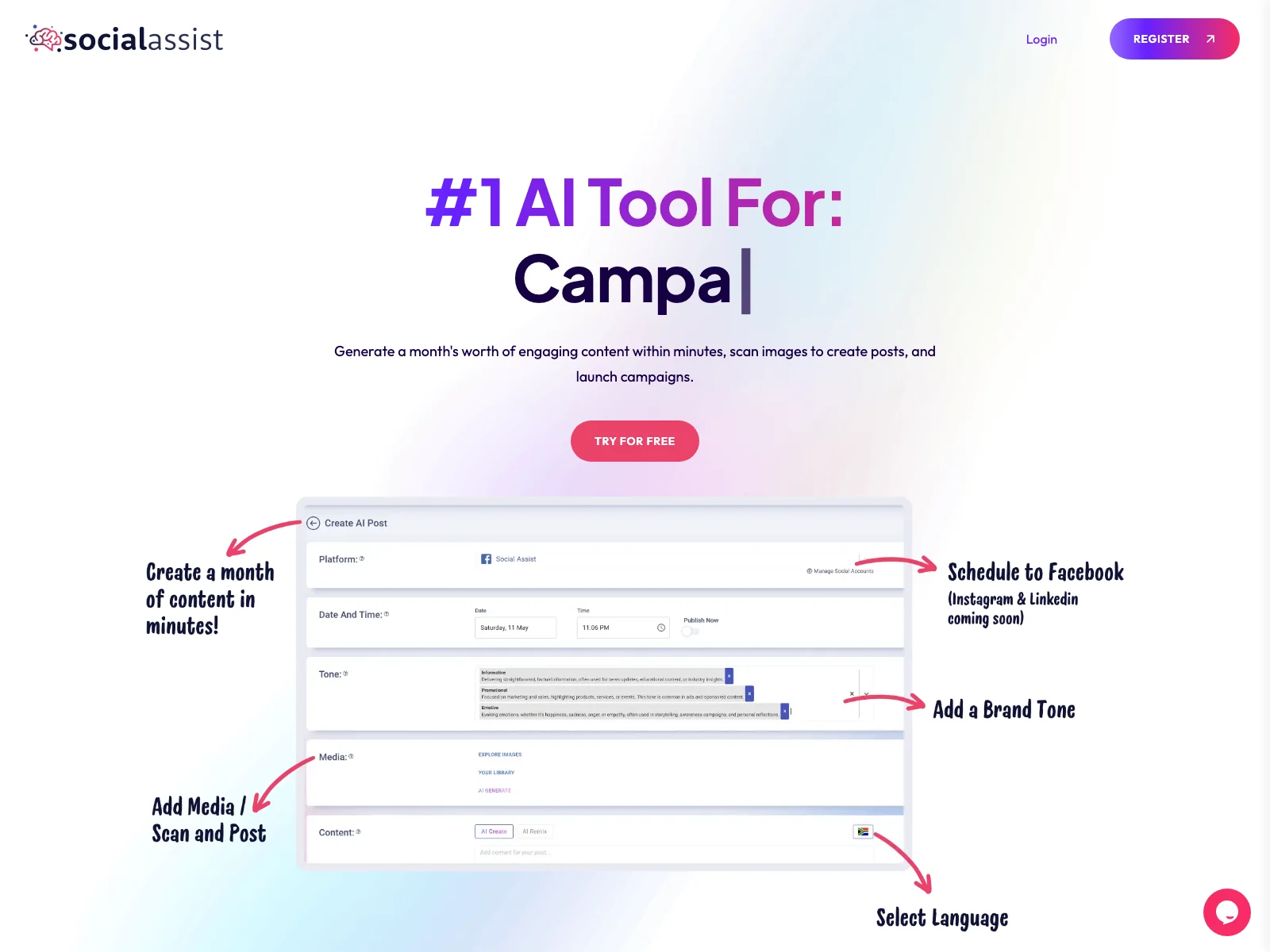 「SocialAssist - AIによるソーシャルコンテンツの革新」
