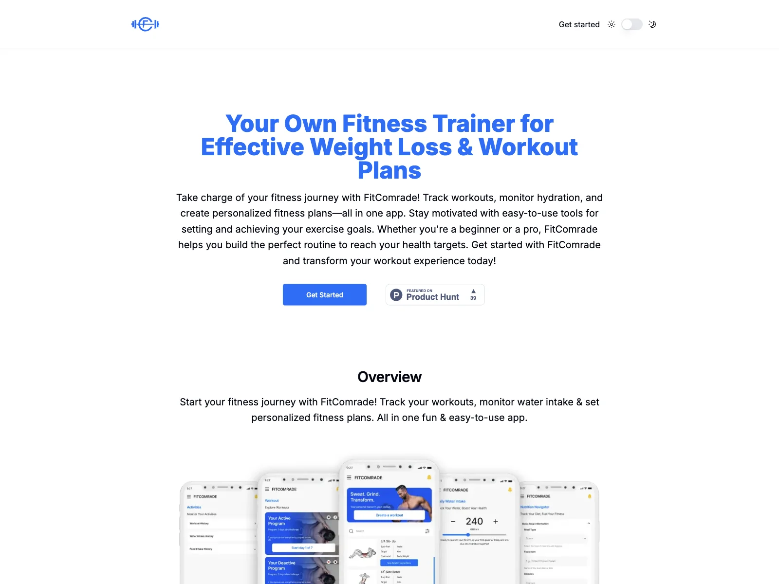 FitComrade: Your AI-Powered Fitness Assistant for Effective Workouts and Goal Achievement