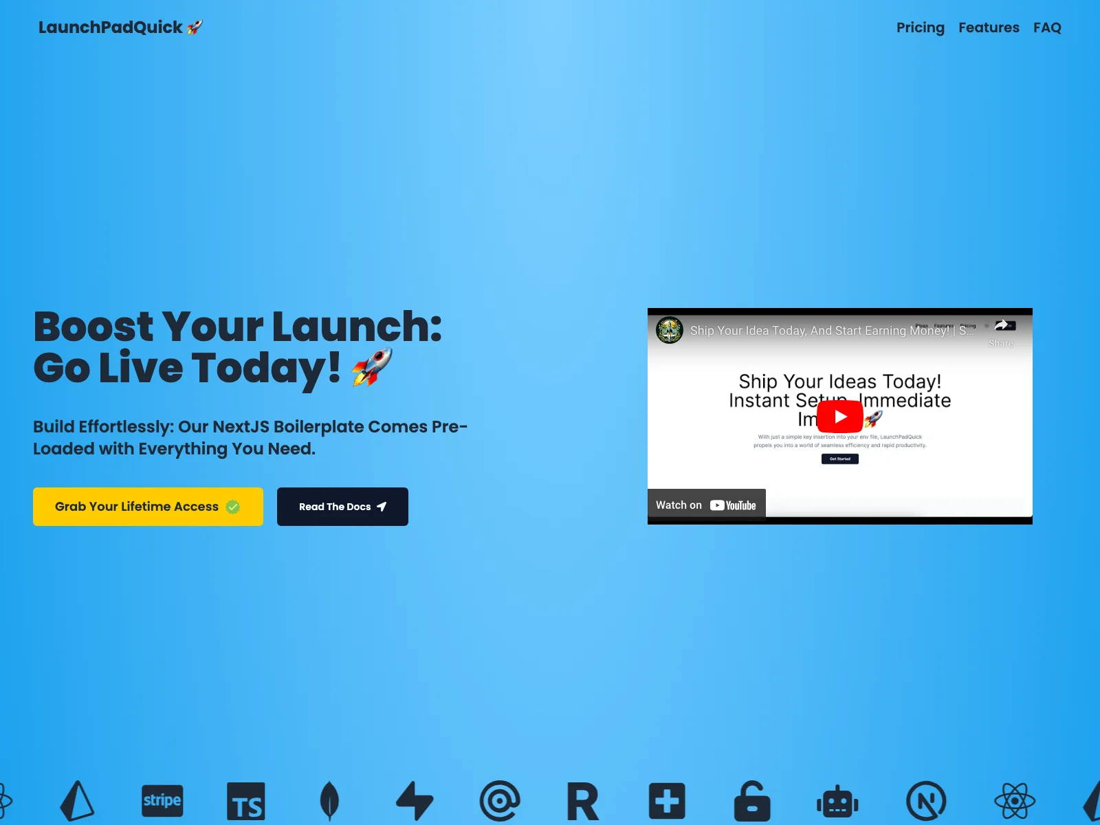 「LaunchPadQuick」：多機能NextJSボイラープレートで夢を実現