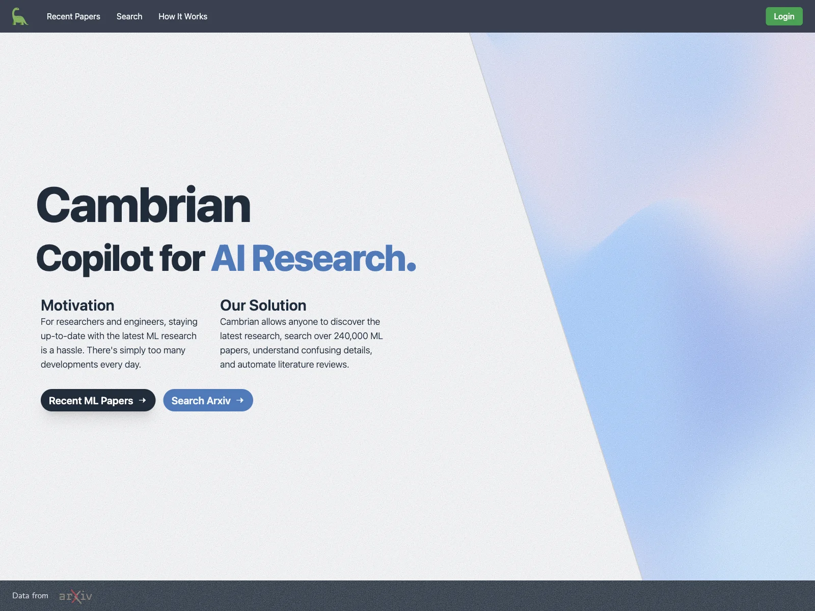 Cambrian: Simplifying AI Research with Advanced Paper Search