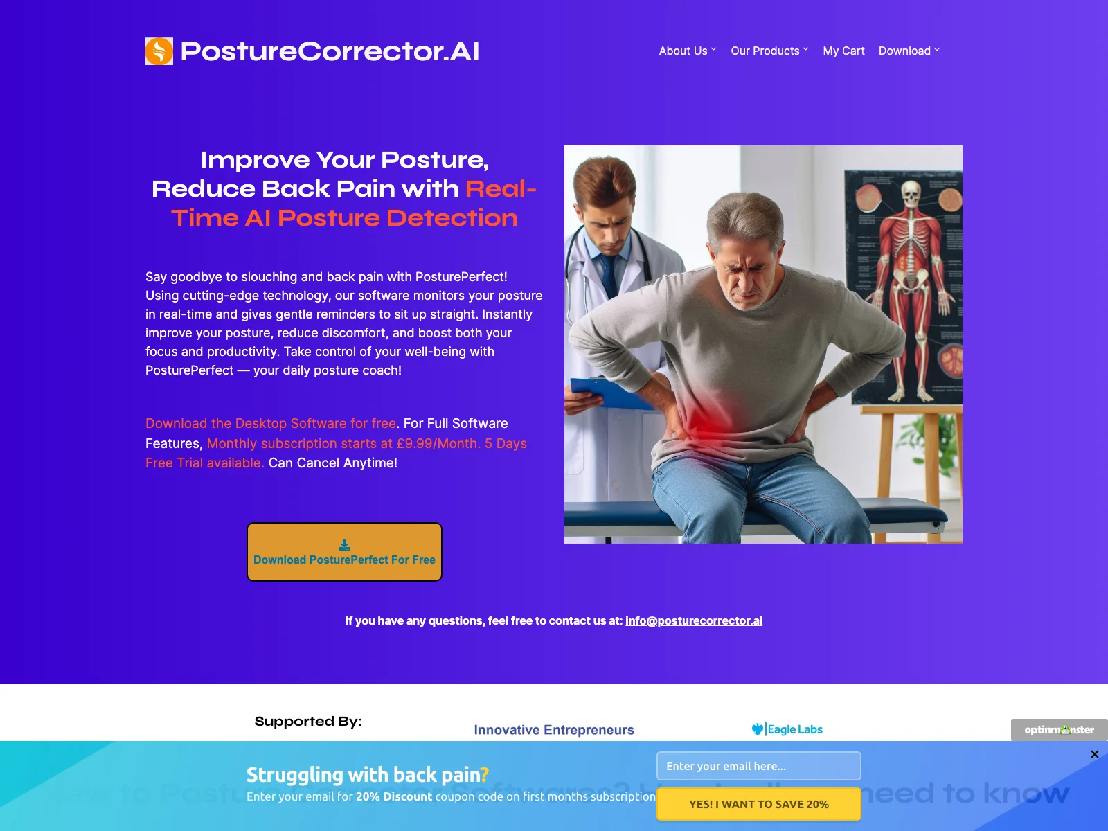 PostureCorrector.AI: Transform Your Posture and Relieve Back Pain