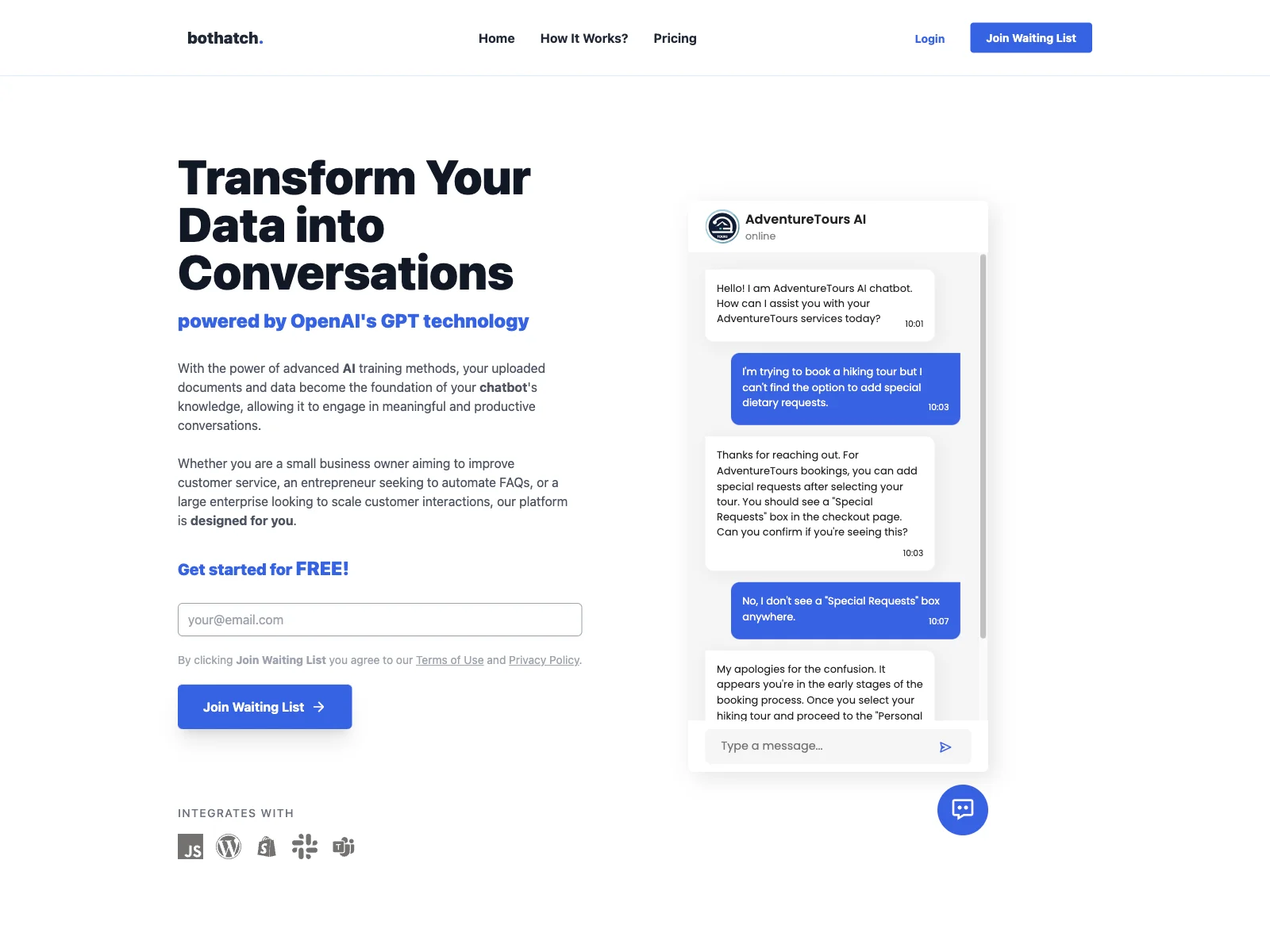 Transform Your Data into Conversations with bothatch's Custom Chatbots