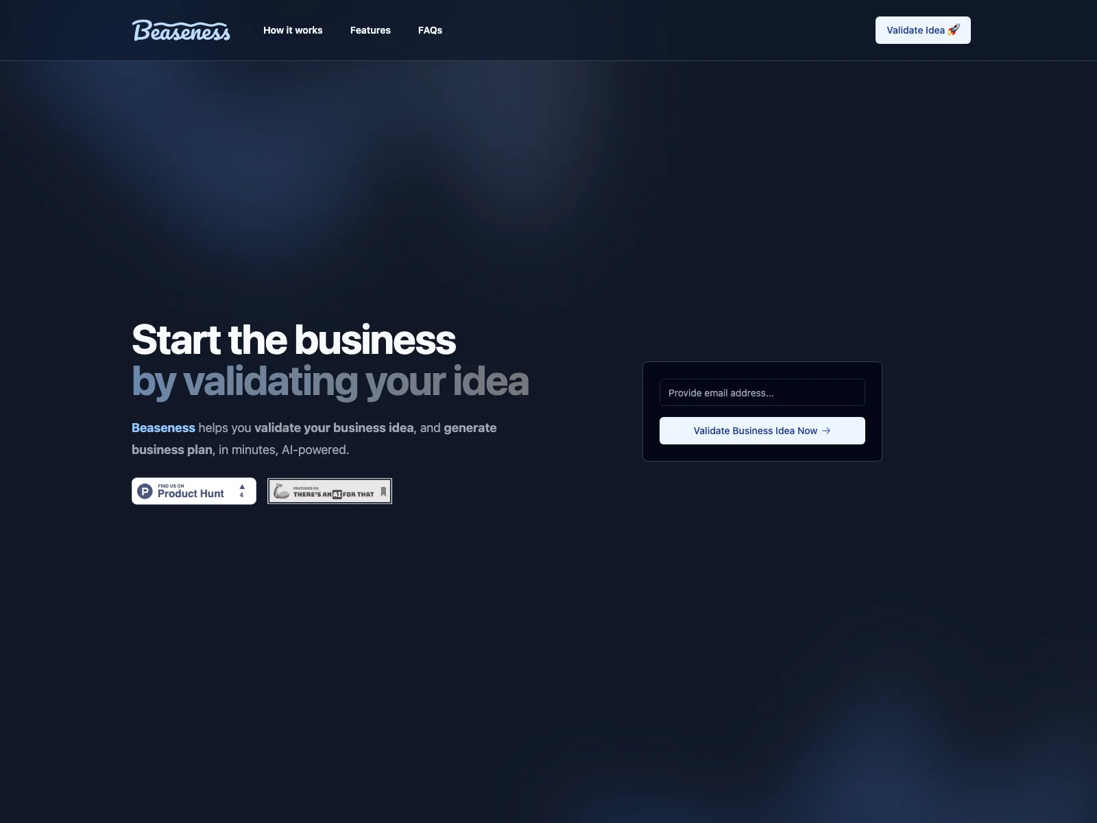 Beaseness: AI-Powered Business Idea Validation & Planning