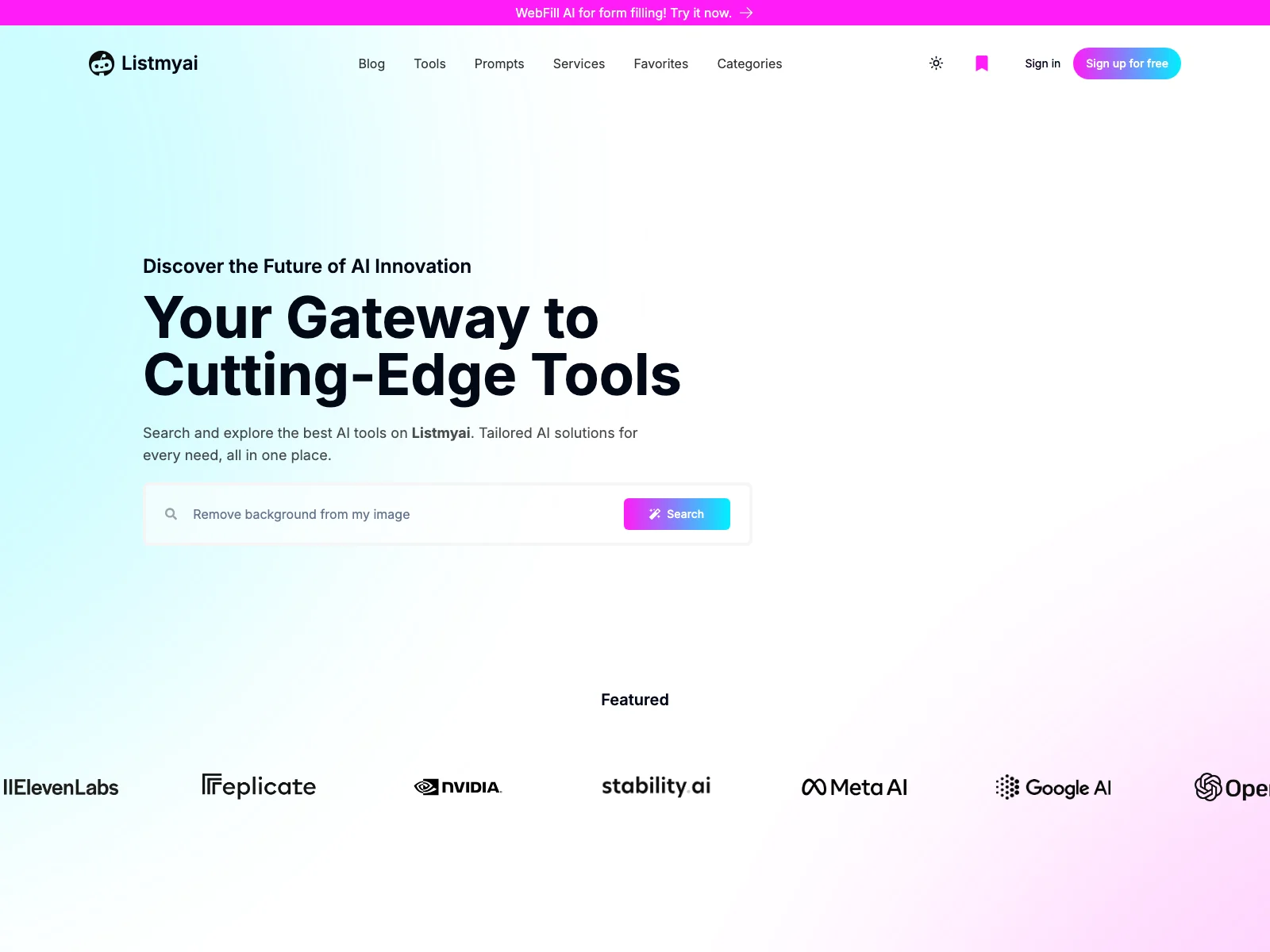 Listmyai: Discover and Utilize Cutting-Edge AI Tools for All Your Needs