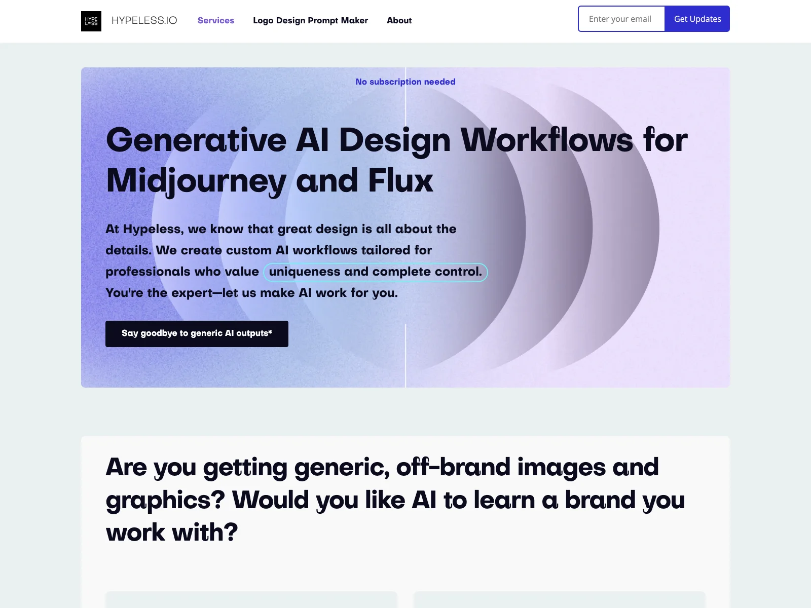 Hypeless.io: Custom AI Workflows for Exceptional Design