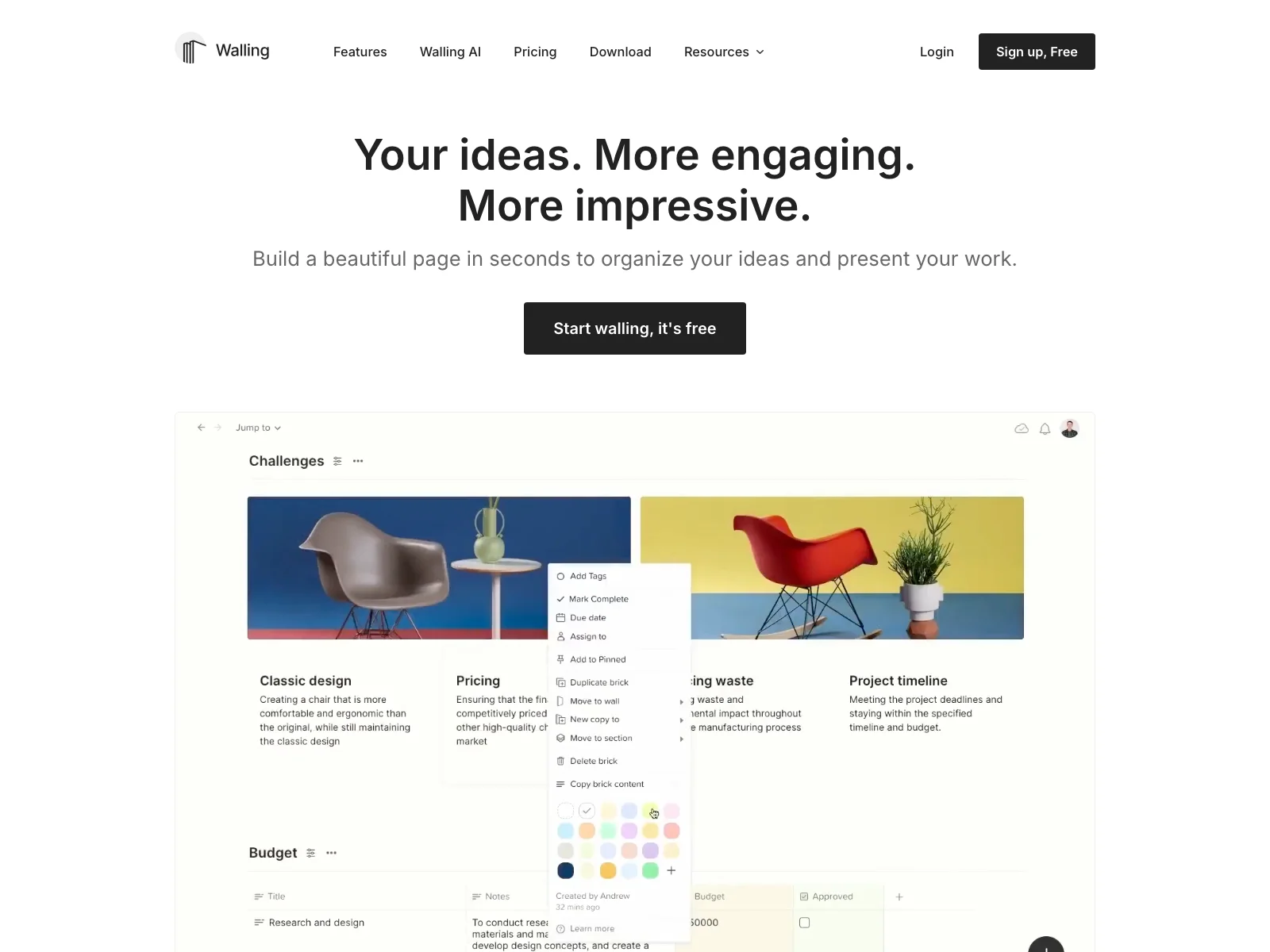 Walling: The AI-Powered Tool for Organizing and Presenting Your Ideas