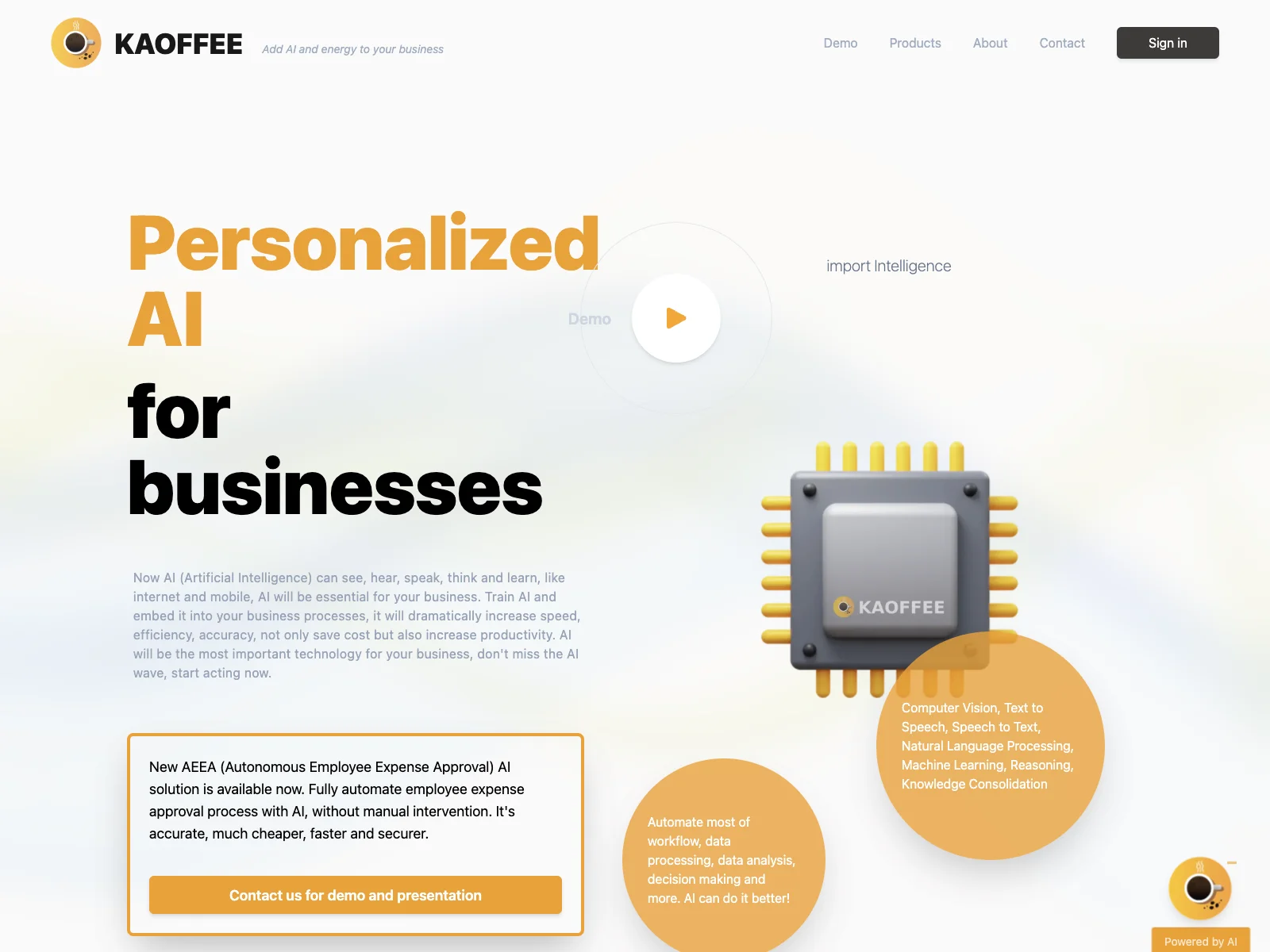 Kaoffee: Empowering Businesses with Advanced AI