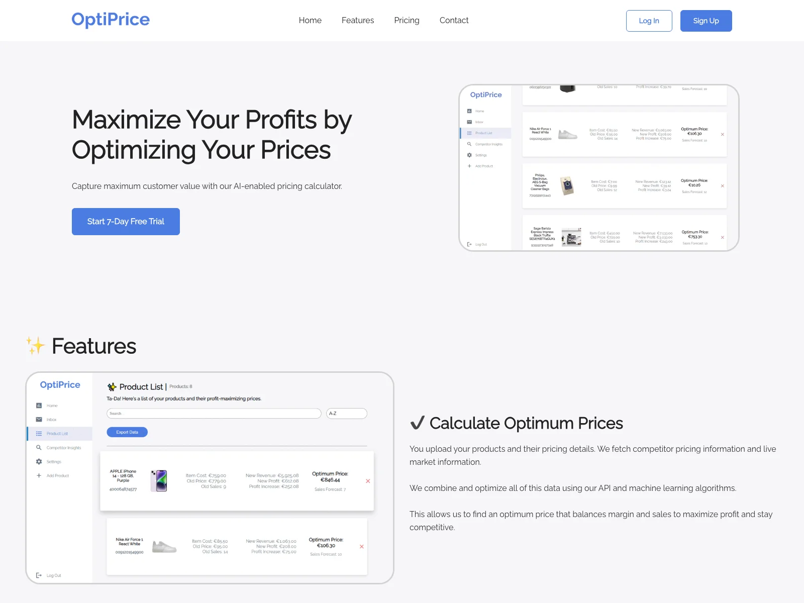 OptiPrice: Optimize Your Prices to Maximize Profits with AI