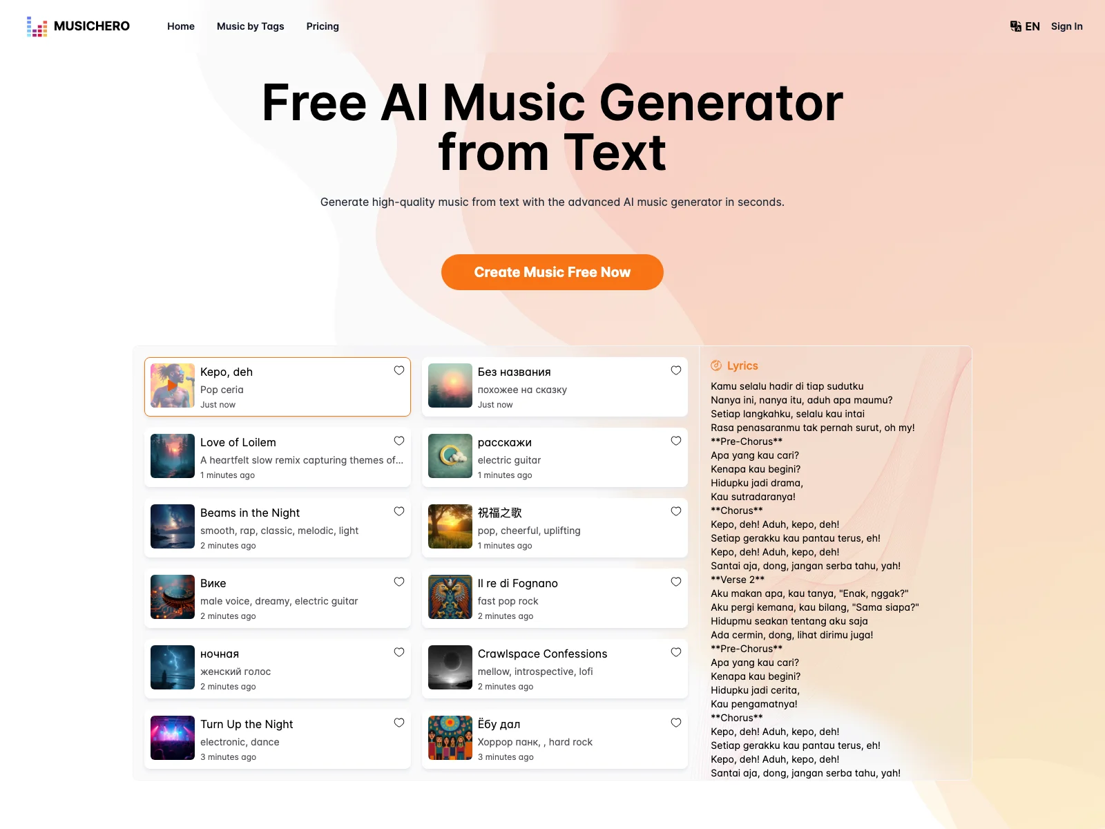 MusicHero.ai: Transform Text into High-Quality Music