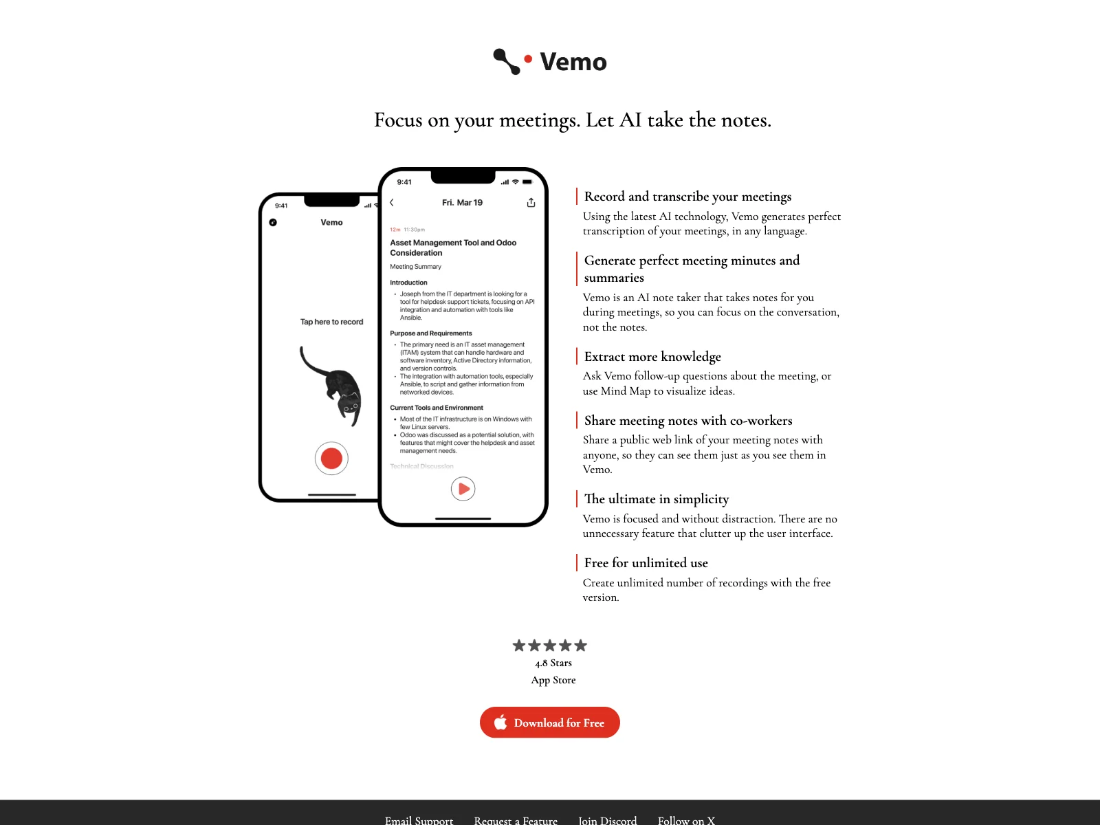 Vemo AI: Transcribe Meetings with Ease