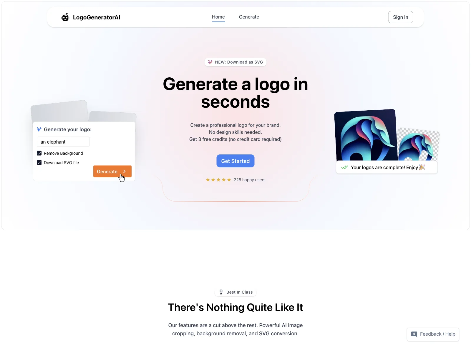 LogoGeneratorAI: Create Professional Logos Effortlessly with AI