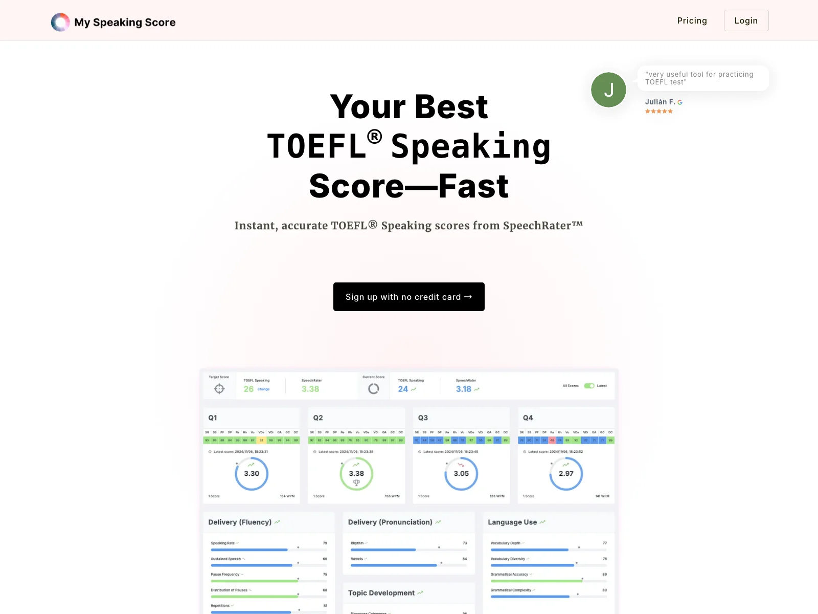 My Speaking Score: Elevate Your TOEFL® Speaking Scores with AI