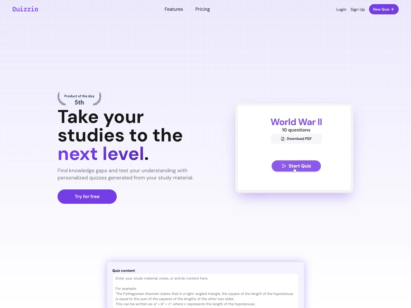 Quizzio: Personalized AI Quizzes for Enhanced Learning