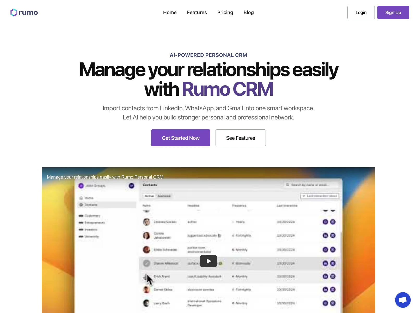 Rumo CRM: Empowering Contact Management and Networking