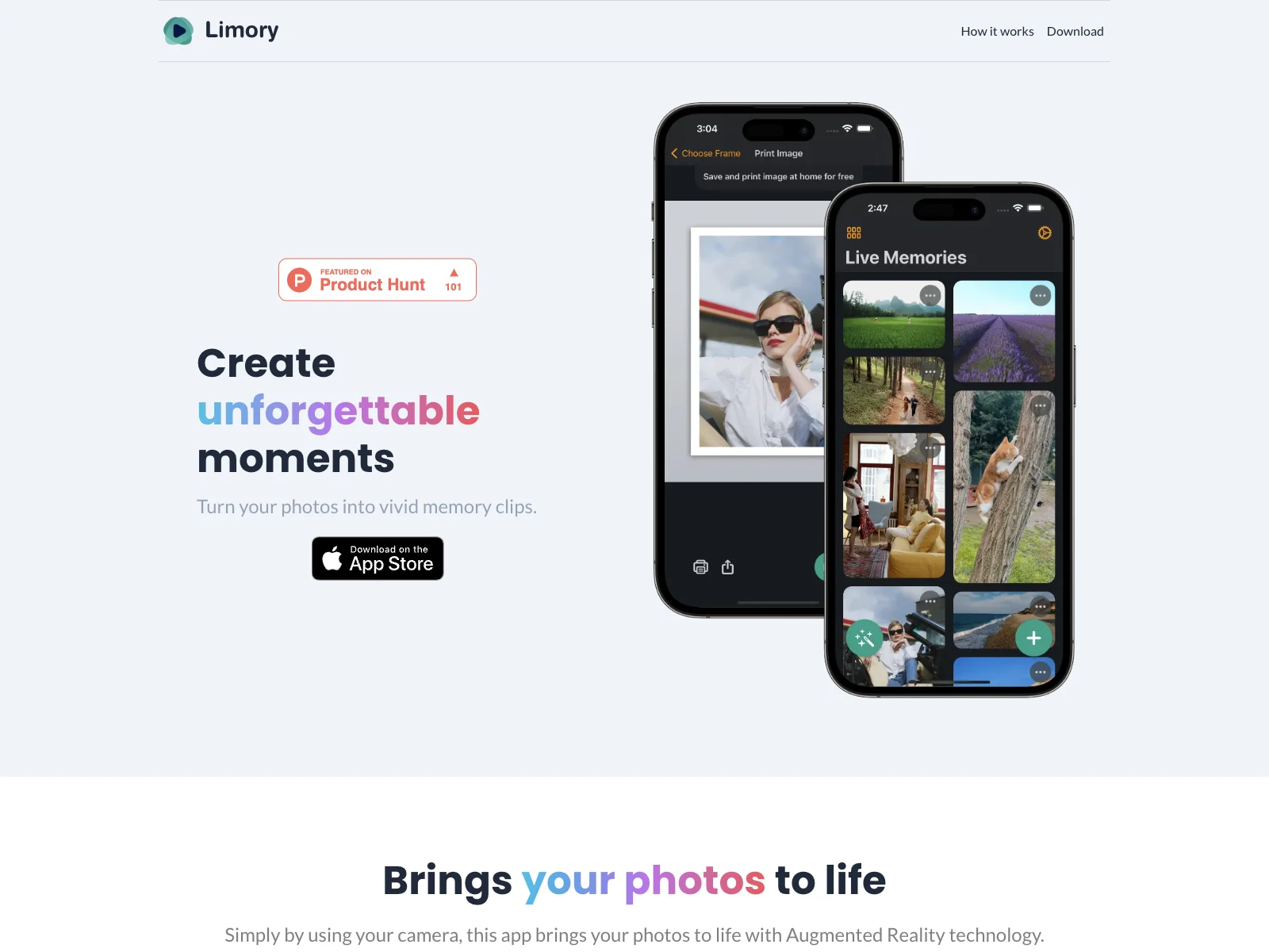 Limory - Transform Photos into Vivid Memory Clips with AR