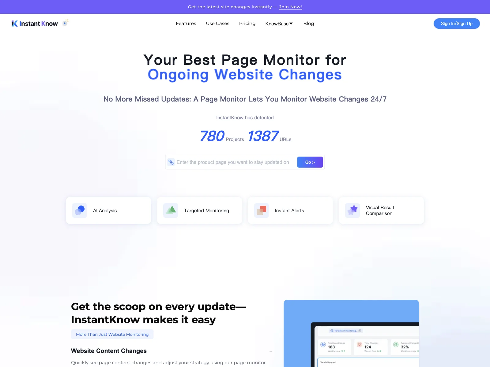 InstantKnow: Your Ultimate AI-Powered Website Monitoring Solution for Staying Updated