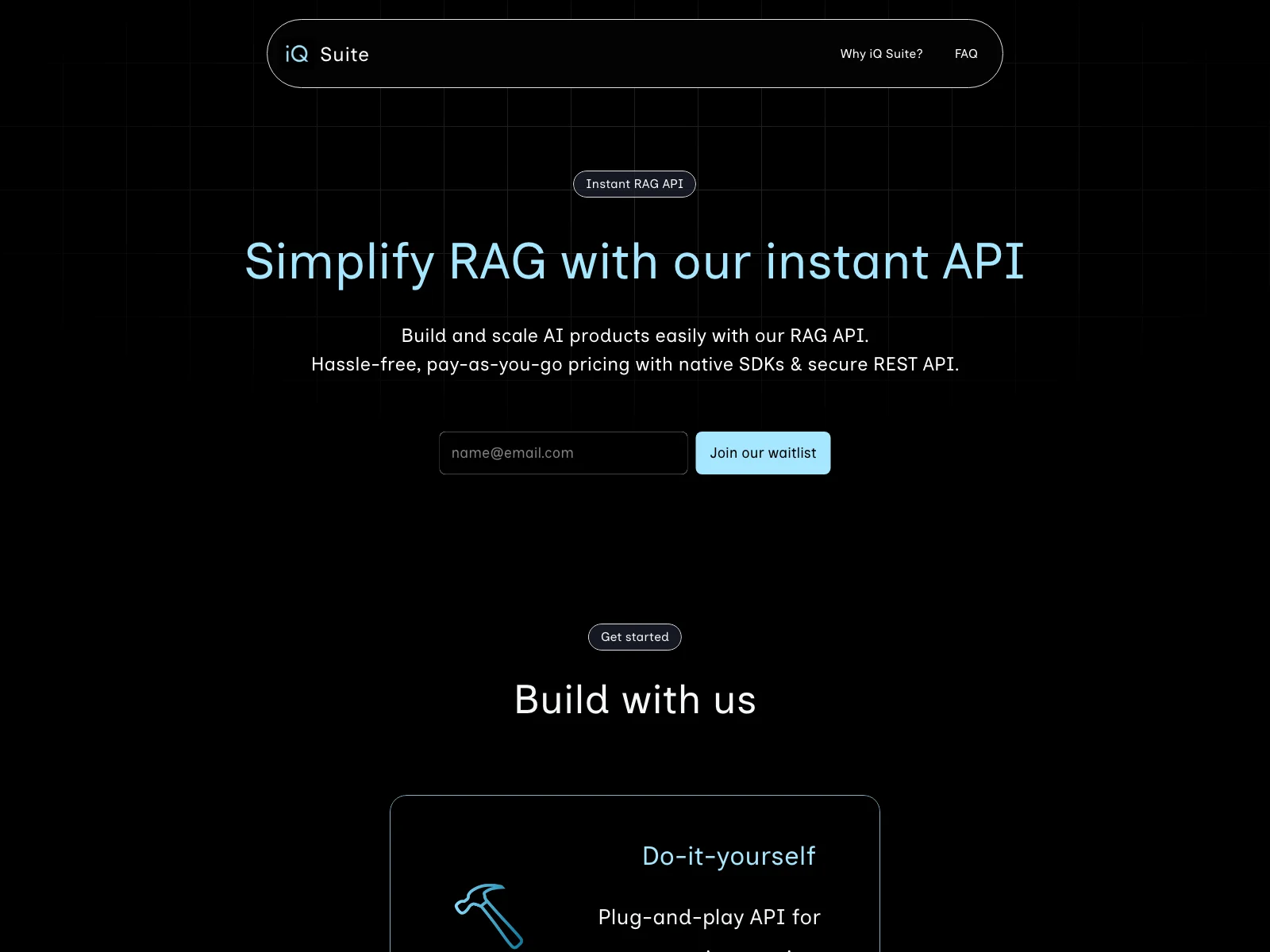 iQ Suite - Instant RAG API: Simplify AI Product Building & Scaling