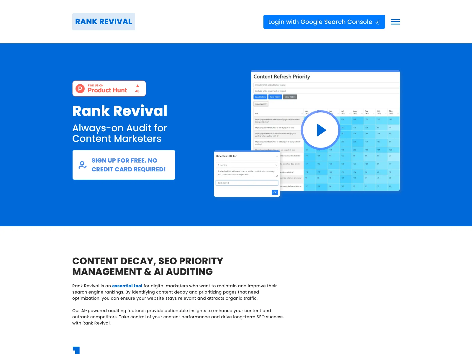 Rank Revival: The AI-Powered SEO Content Audit Tool for Enhanced Rankings