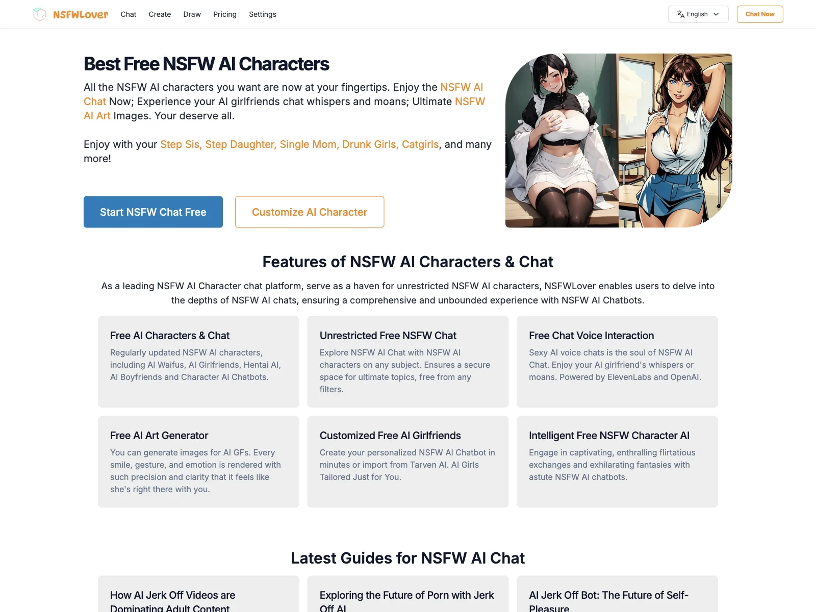 NSFWLover: Your Gateway to the Best FREE NSFW AI Characters and Unrestricted Chats