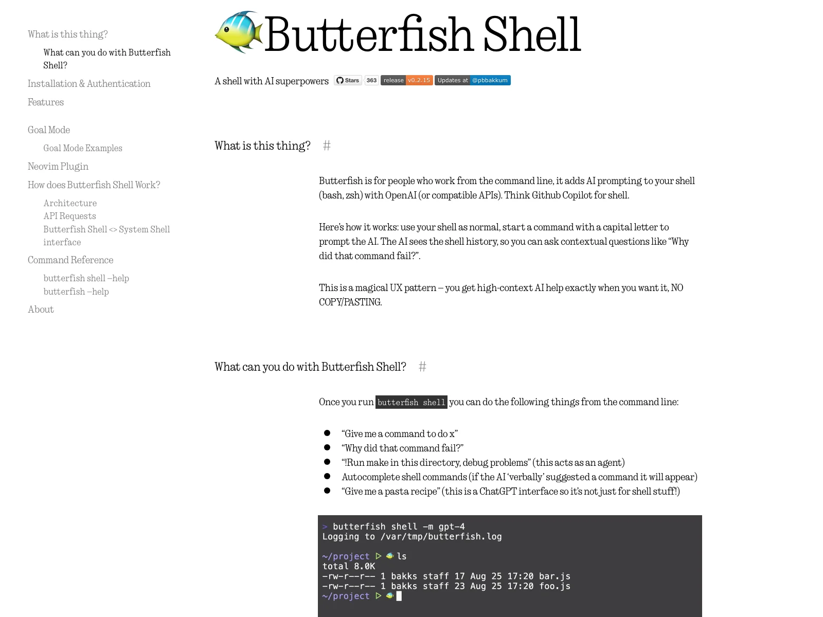 Butterfish Shell: Enhancing Command Line with AI