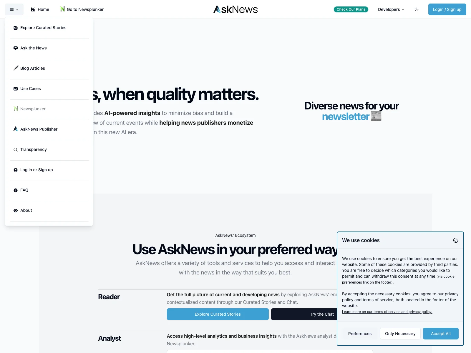 AskNews: Unbiased Insights for a Transparent News Experience