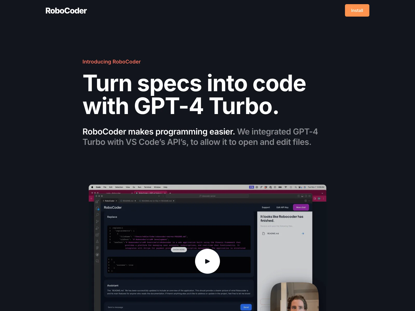 RoboCoder: Simplify Programming with GPT-4 Turbo in VS Code