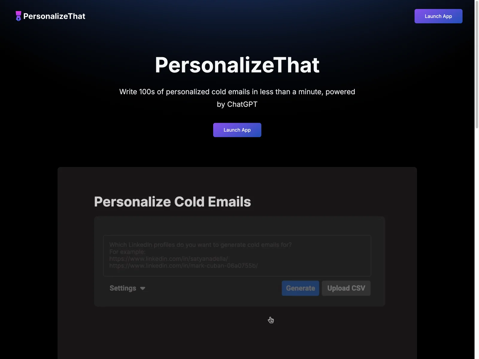 PersonalizeThat: Quick AI-Powered Personalized Cold Emails