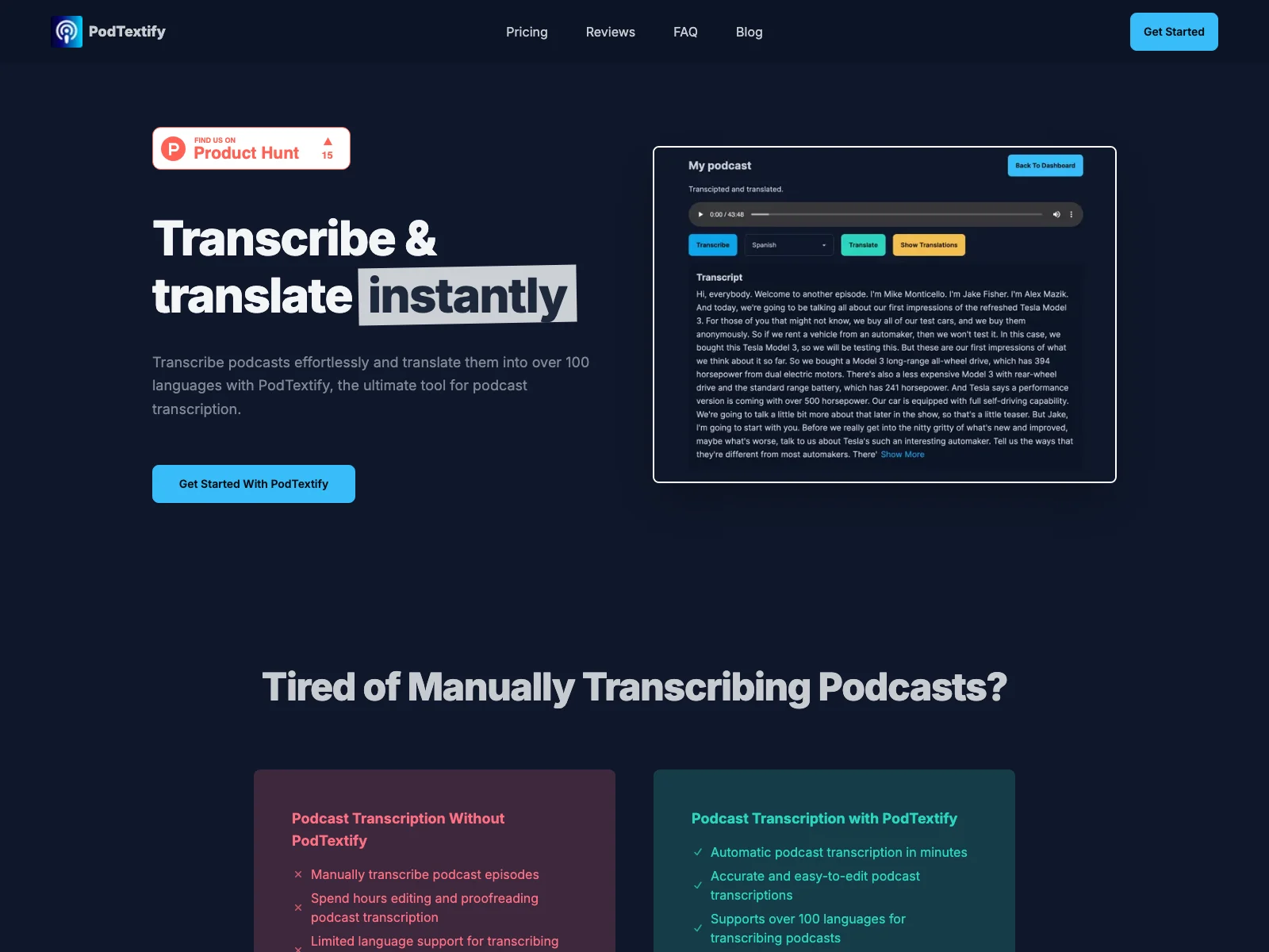 PodTextify: Transform Your Podcasts with Transcription & Translation