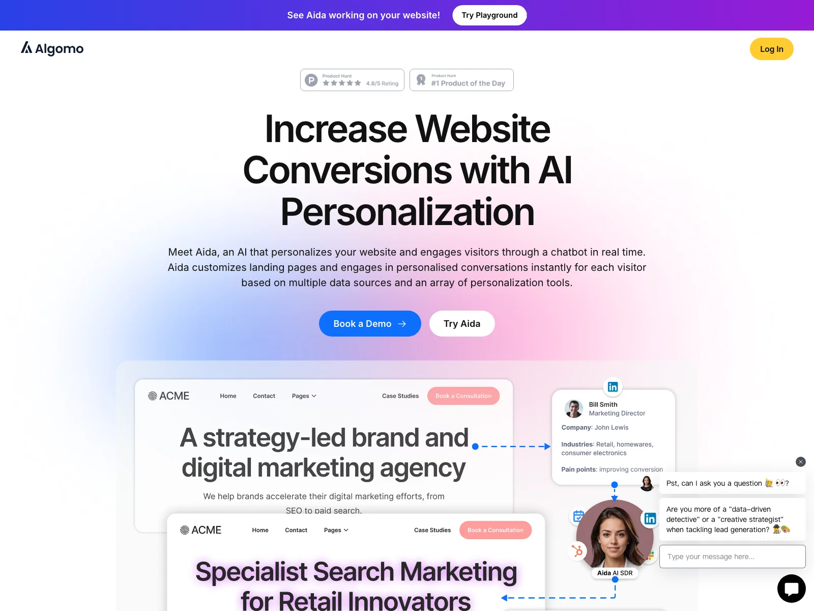 Boost Website Conversions with Algomo's AI Personalization