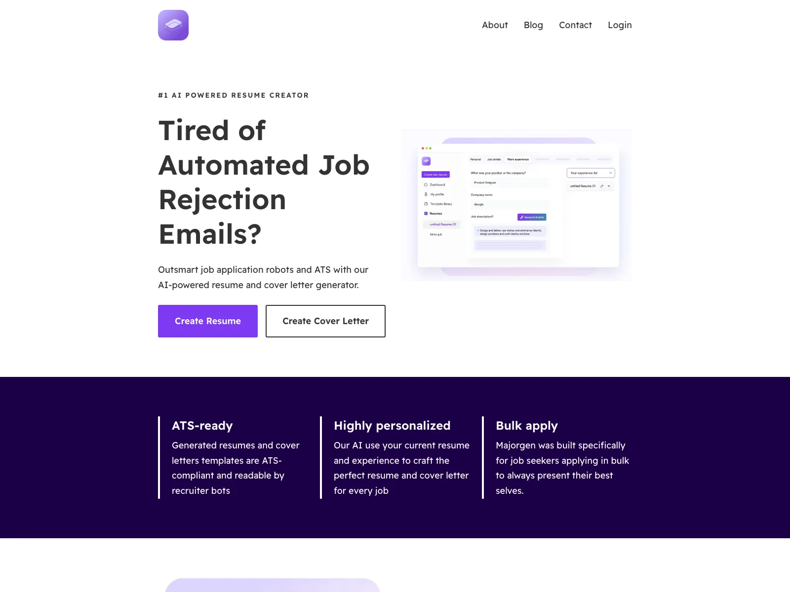 Majorgen - The Ultimate AI Resume & Cover Letter Generator