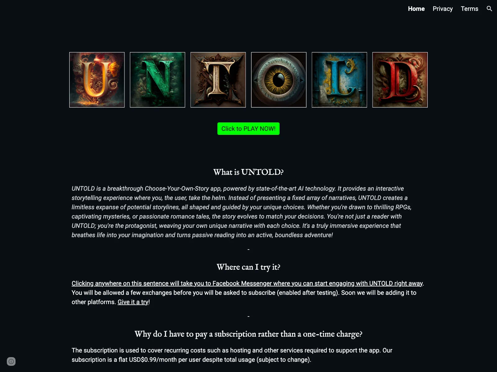 UNTOLD: The AI-Powered Interactive Storytelling App