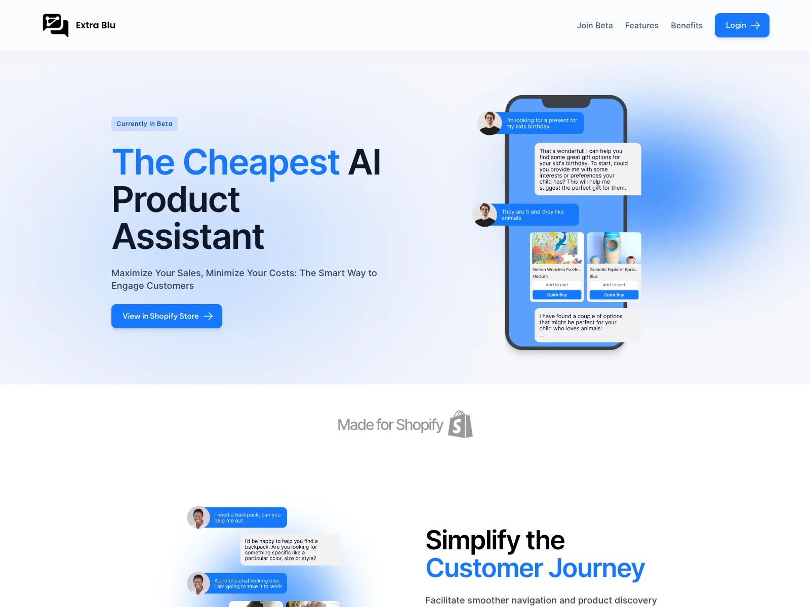 Extra Blu - Your Affordable AI Assistant for Shopify Success