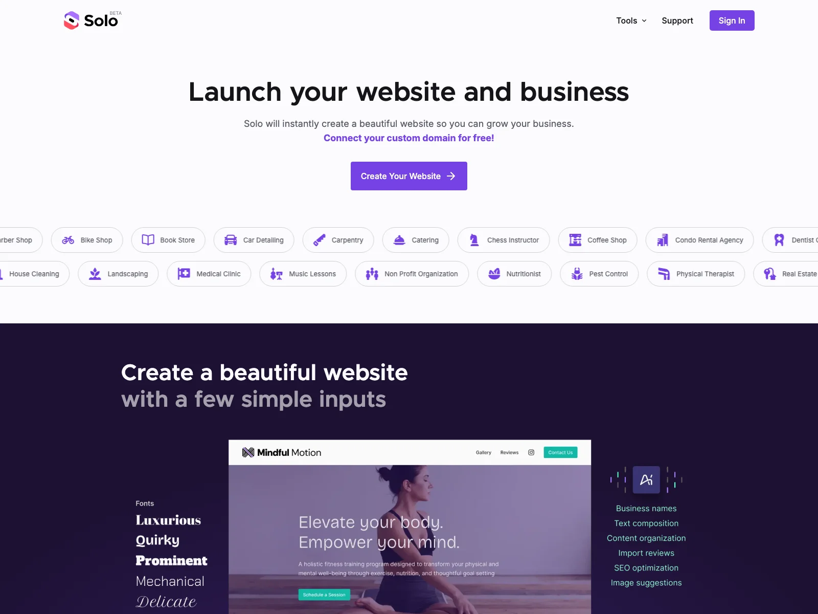 Solo - Free AI Website Creator: Build and Grow Your Business Online