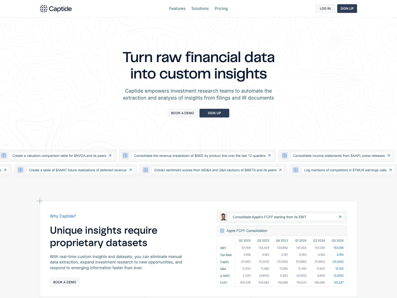 Captide: Transforming Raw Financial Data into Insights