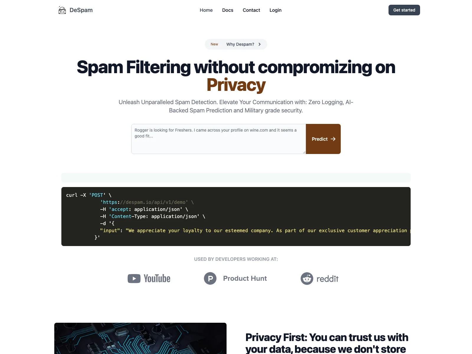 DeSpam: AI-Powered Spam Filter for Unrivaled Privacy and Detection