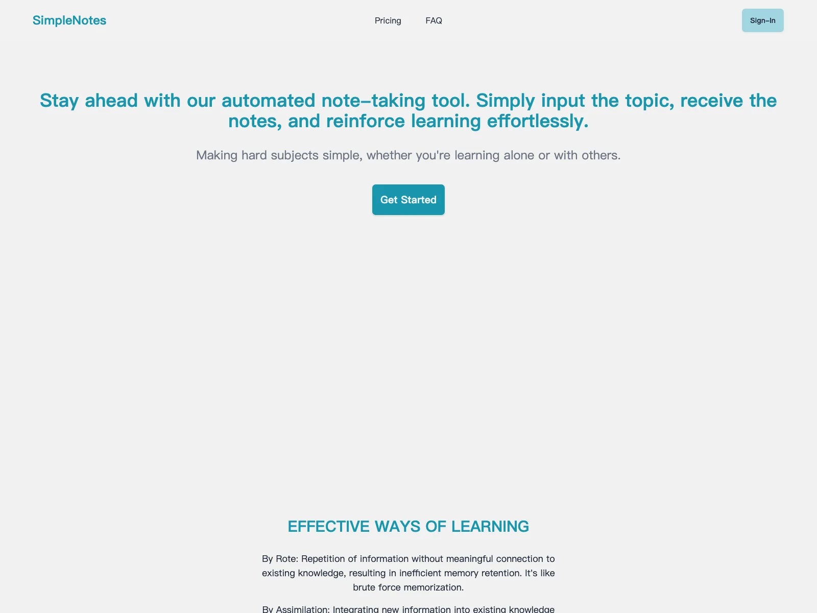 SimpleNotes: Enhance Your Learning with AI-Powered Notes