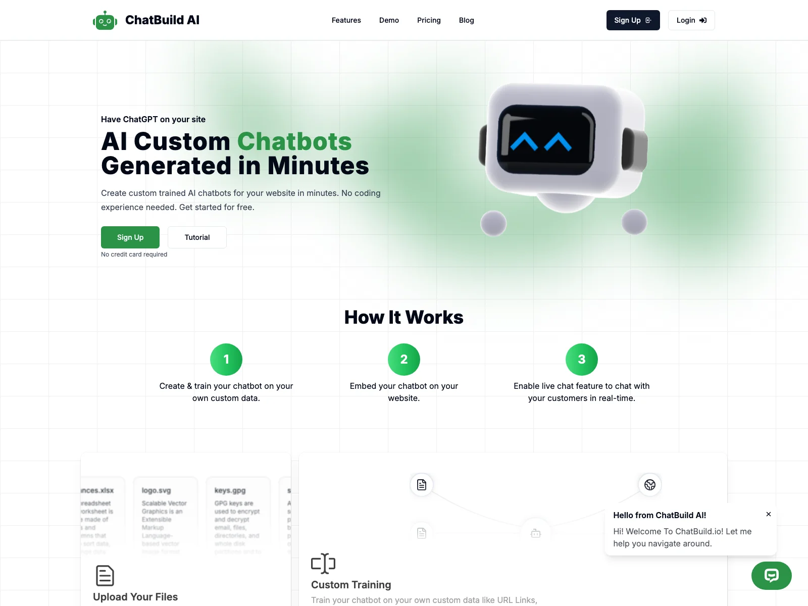 ChatBuild AI - ウェブサイト向けチャットボットウィジェットを作成