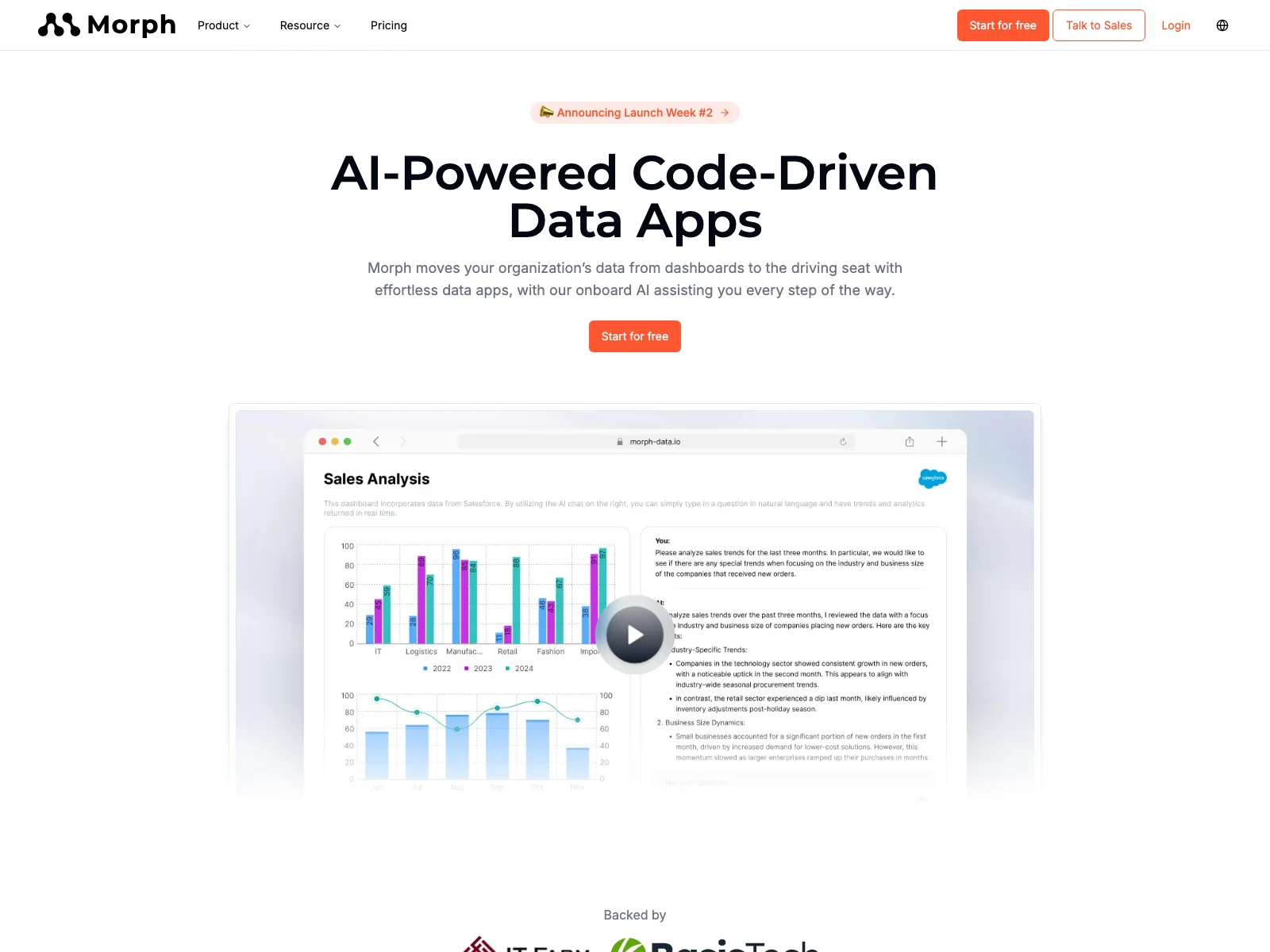 Morph: Empowering Businesses with AI-Powered Data Apps