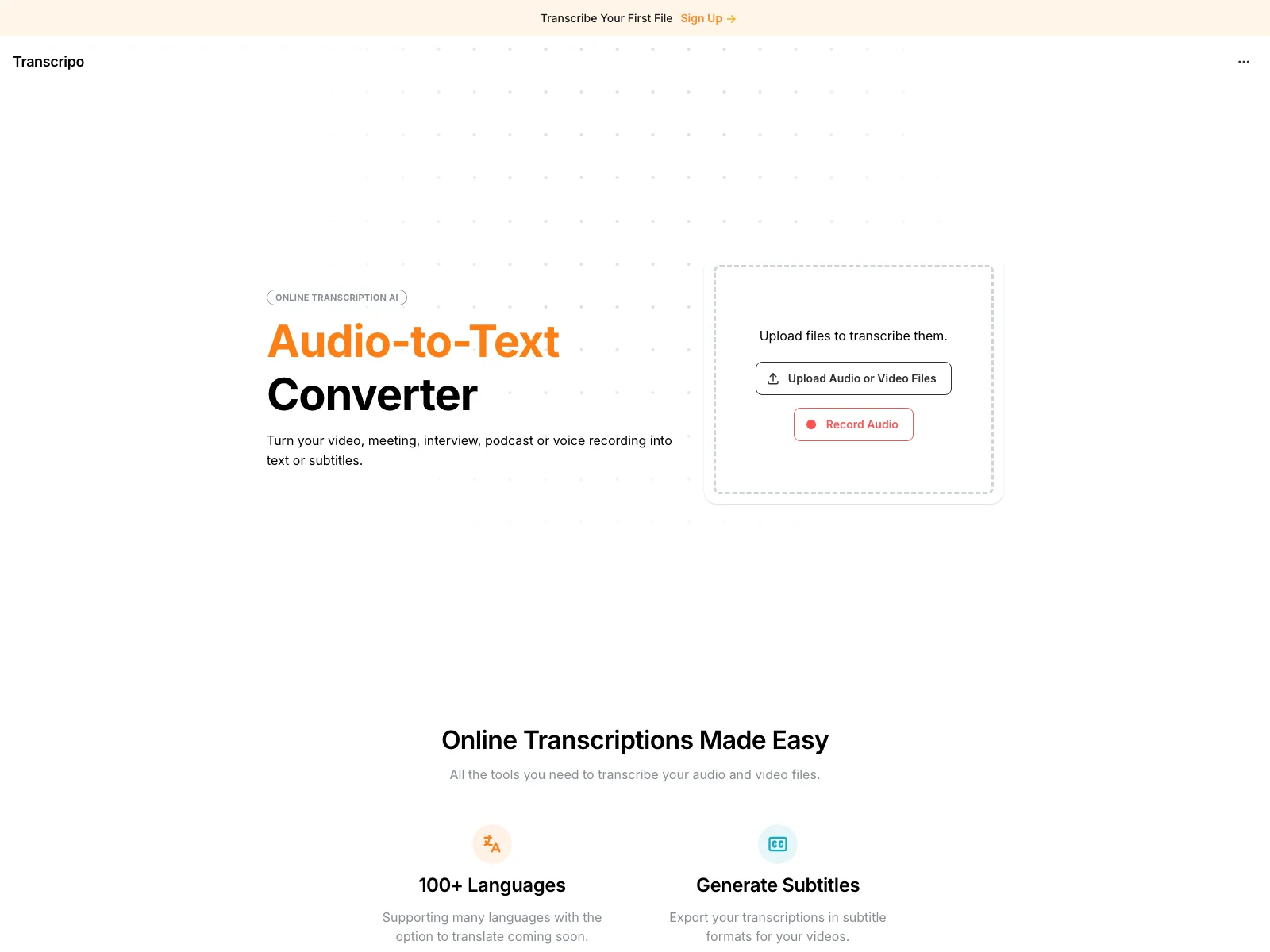 Transcripo - Quick and Accurate Audio-to-Text Converter