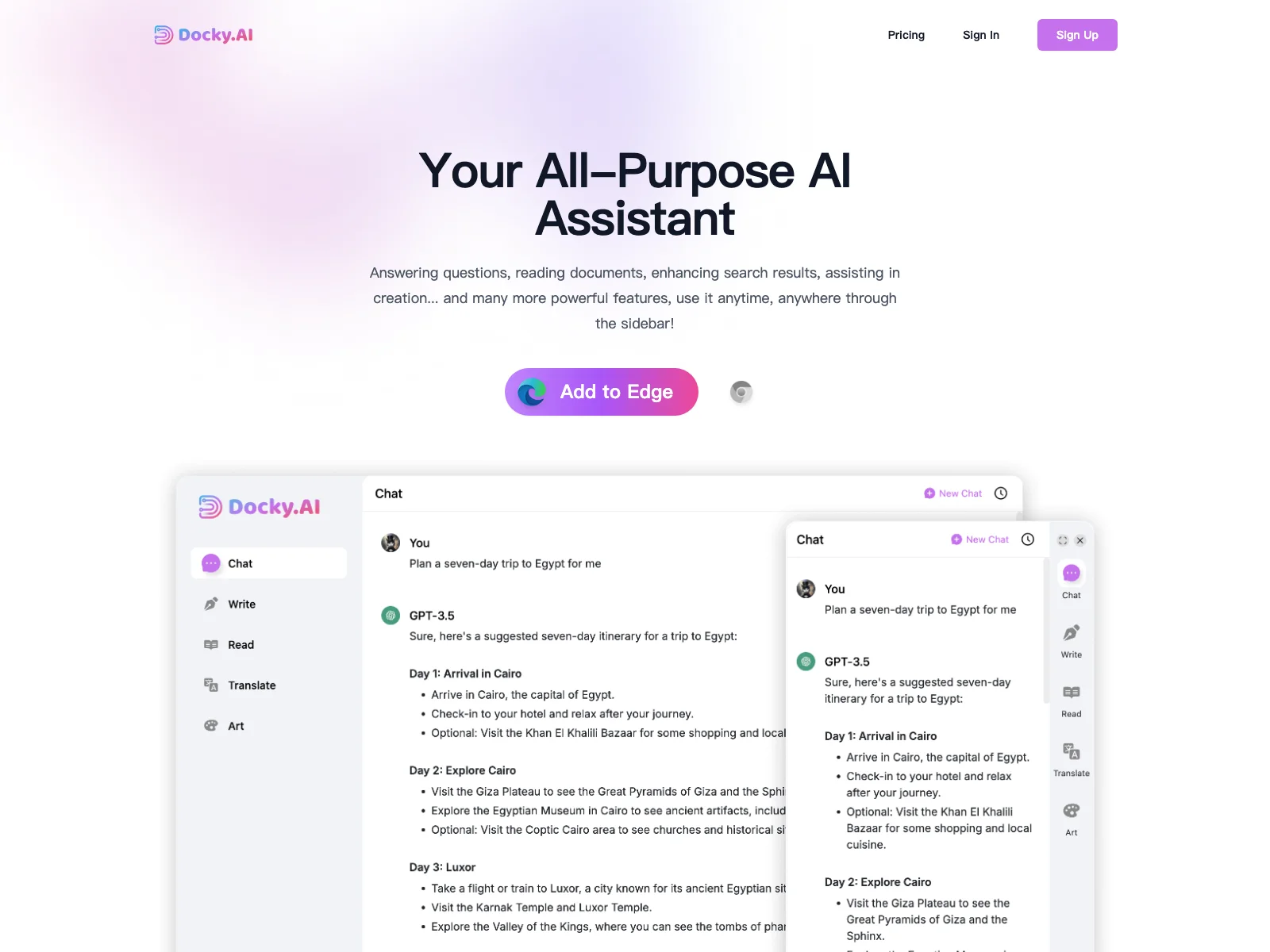 Docky.AI: Your All-Purpose AI Assistant with Diverse Functions