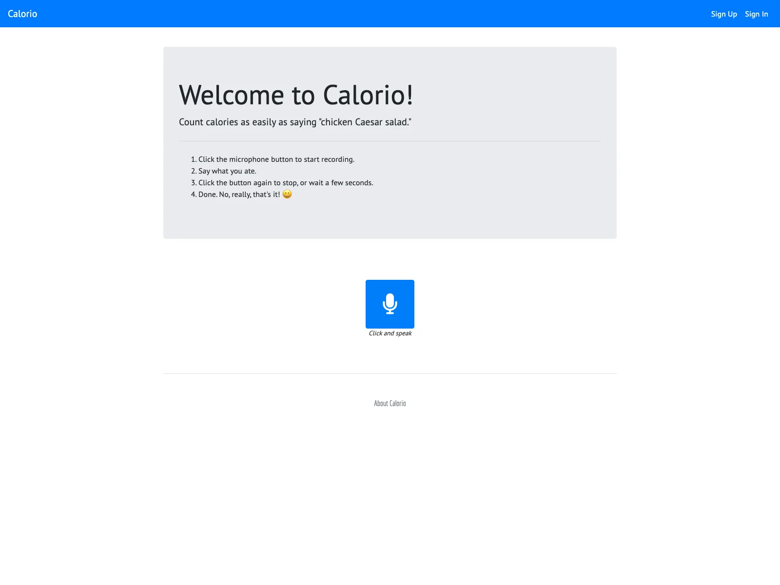 Calorio: Effortlessly Count Calories with Voice Recognition