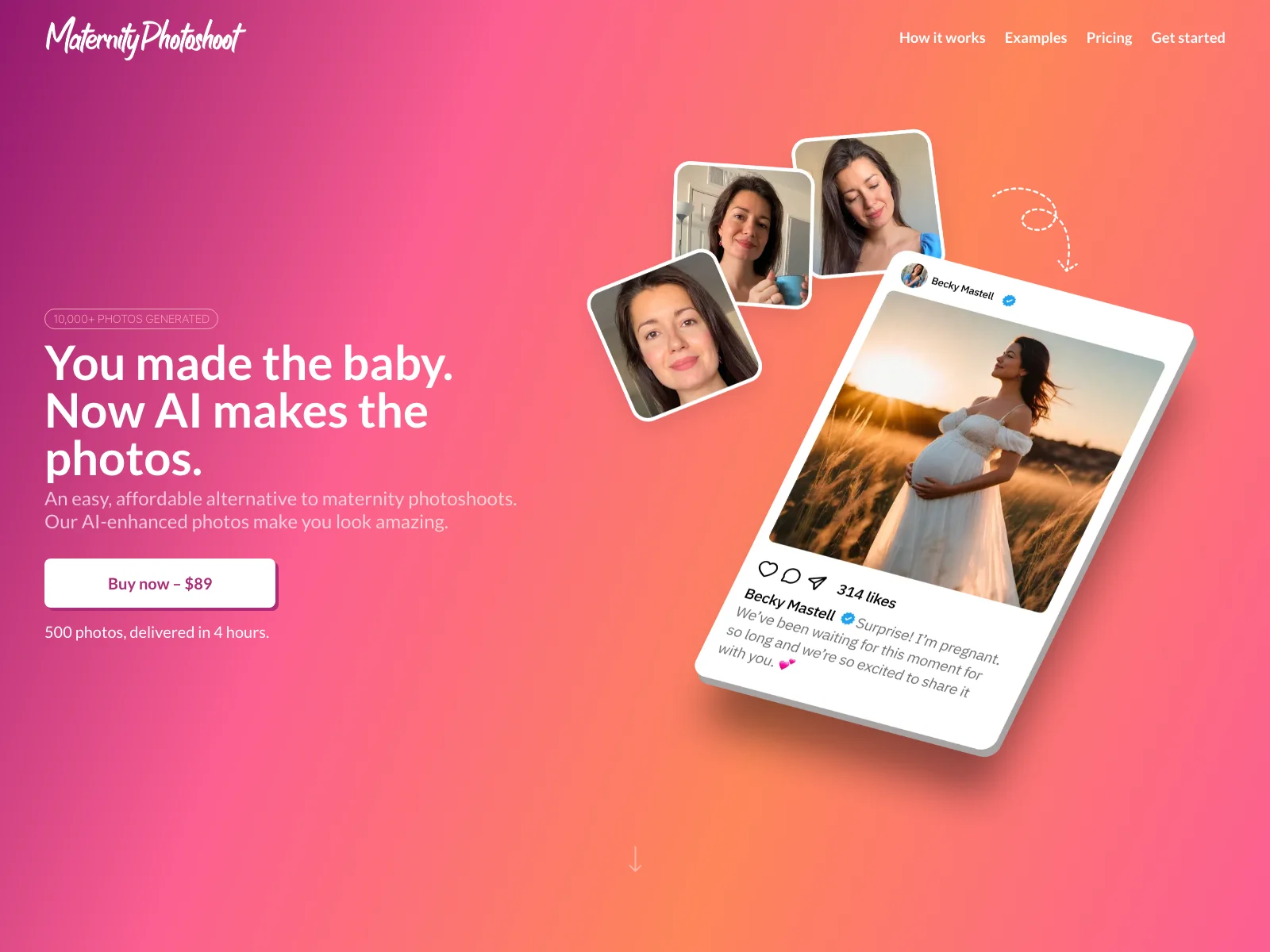 MaternityPhotoshoot: Transform Your Maternity with AI-Generated Photos