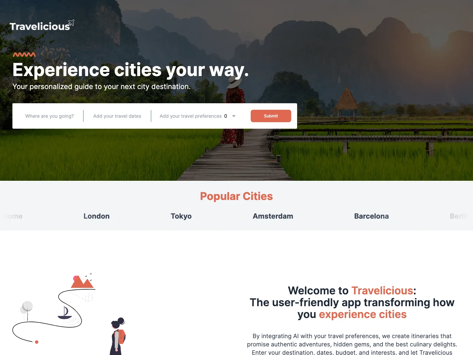 Travelicious: Personalized City Itineraries for Unforgettable Journeys