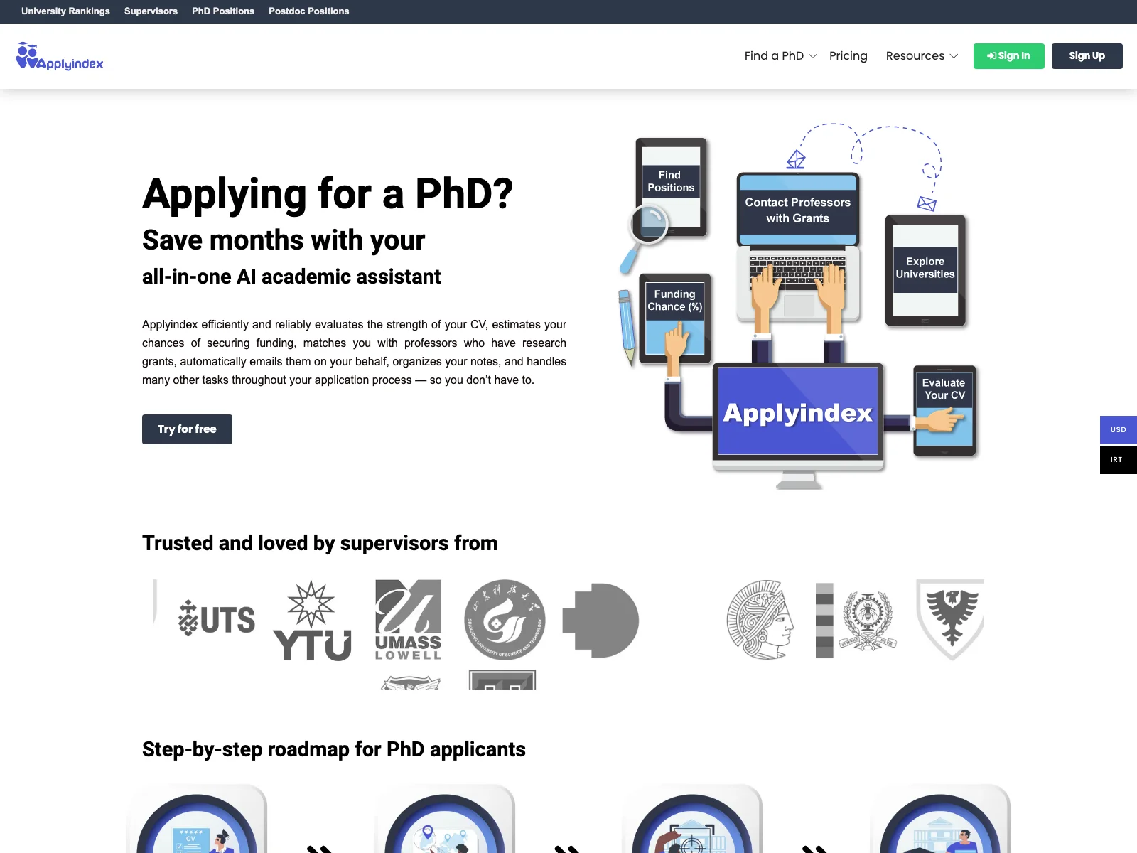 Applyindex: Your All-in-one AI Academic Assistant for Effortless PhD Applications