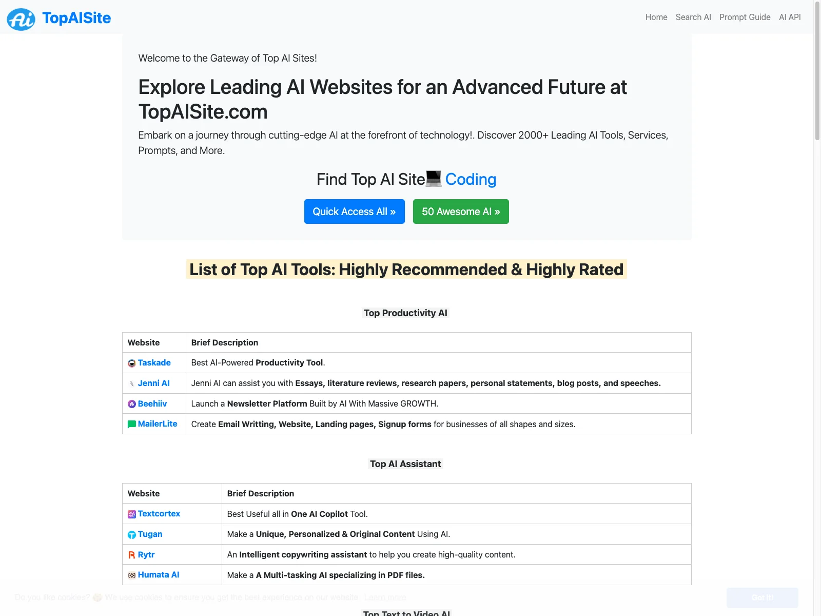 TopAISite: Unleashing the Power of AI Tools