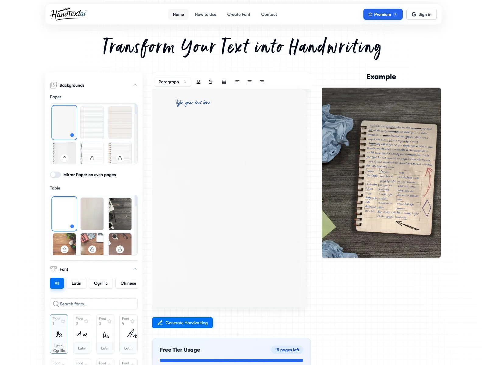 Transform Text to Handwriting with HandtextAI - Create Realistic Notes