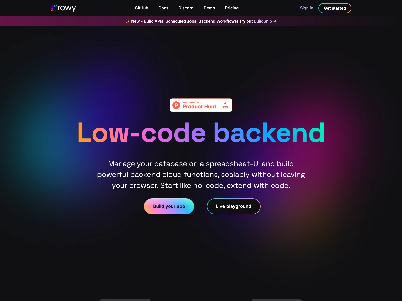 Rowy - Simplify Database Management with Low-Code Backend