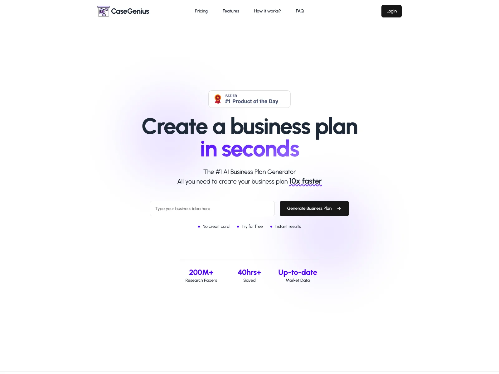 CaseGenius: The AI Business Plan Generator for Faster Success