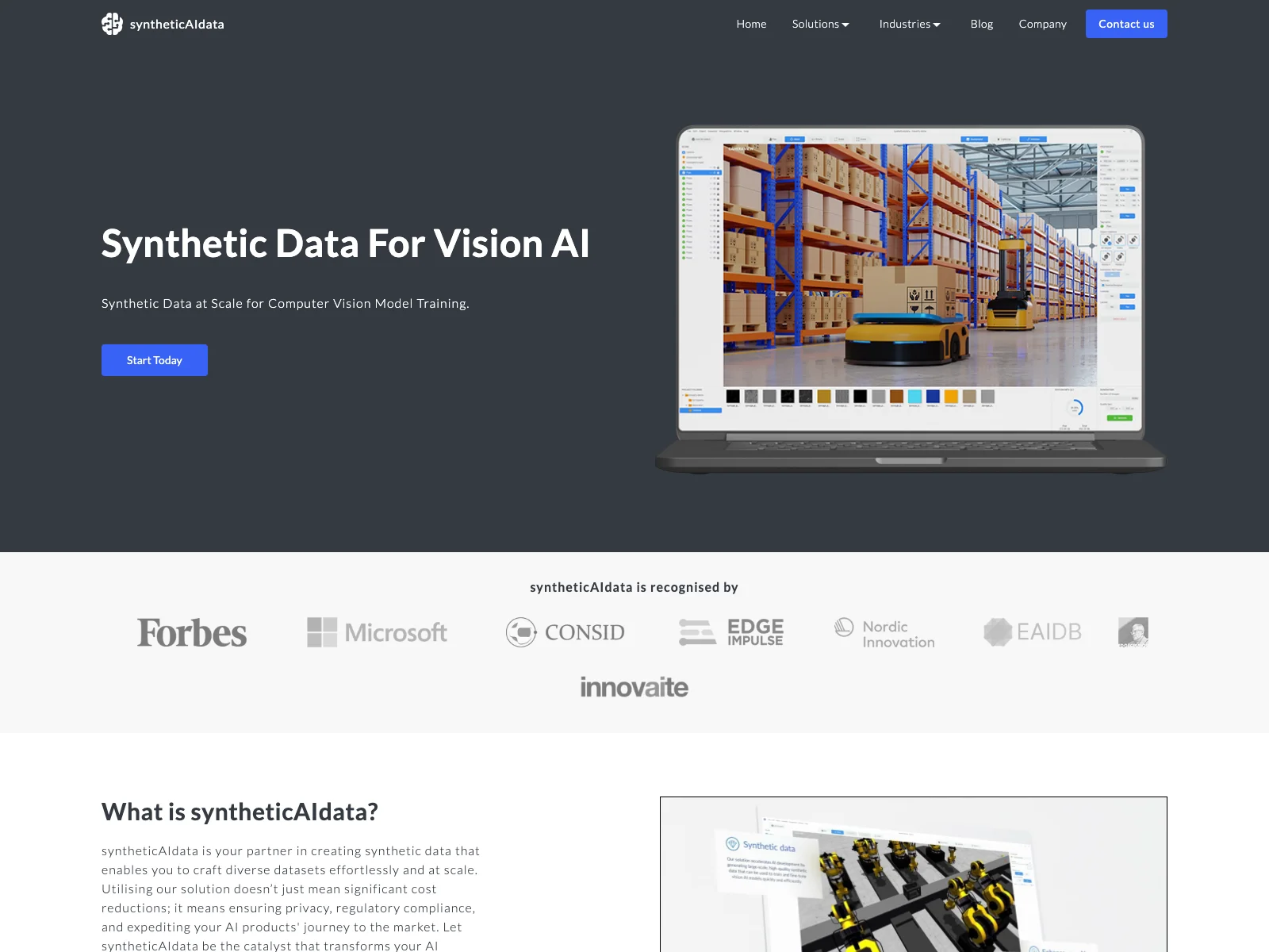 syntheticAIdata: Empowering Vision AI with Synthetic Data Solutions