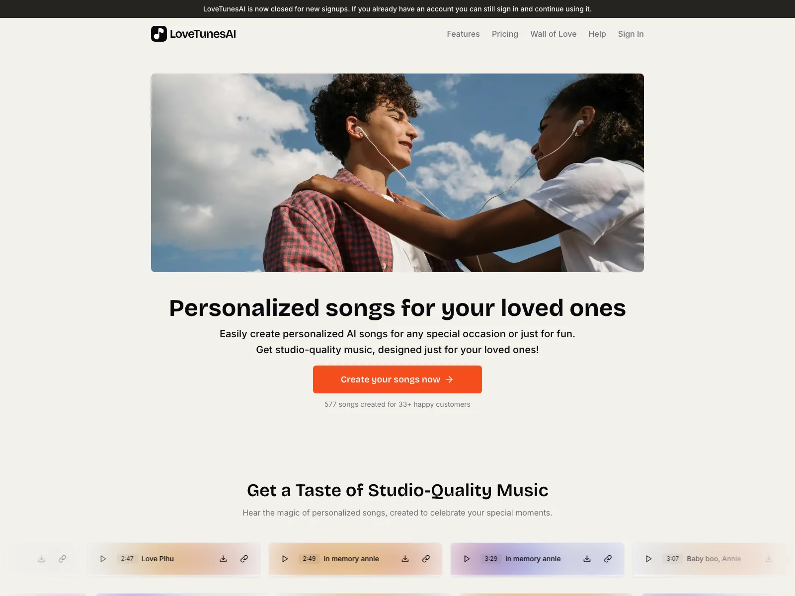 LoveTunesAI: Create Personalized Songs for Your Loved Ones with AI